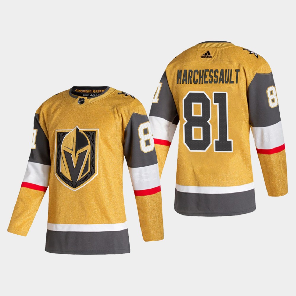 Vegas Golden Knights 81 Jonathan Marchessault Men Adidas 2020 Authentic Player Alternate Stitched NHL Jersey Gold